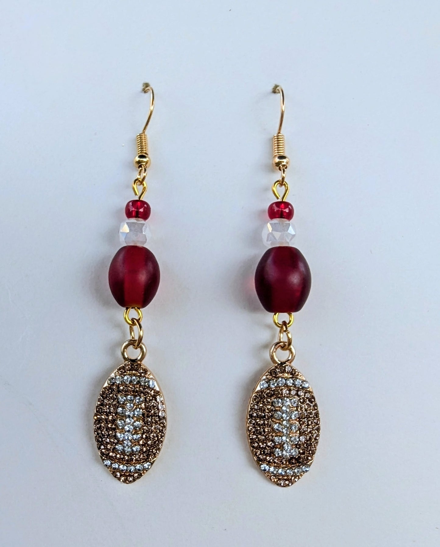 Red Football earrings