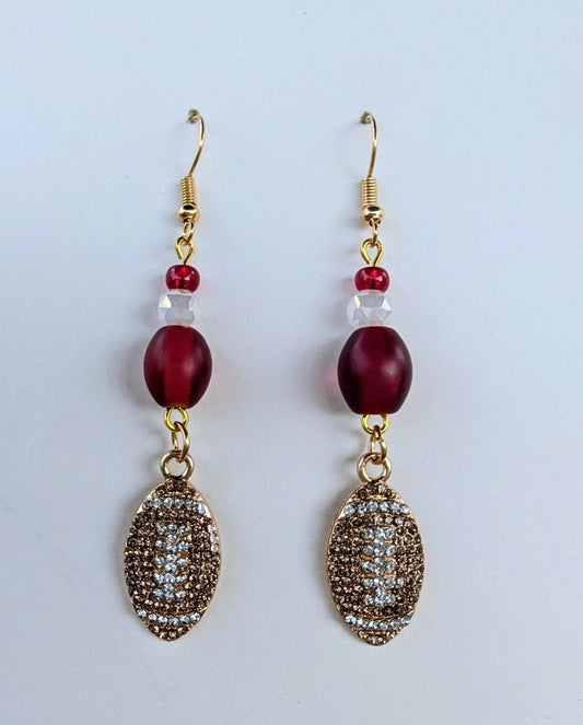 Red Football earrings